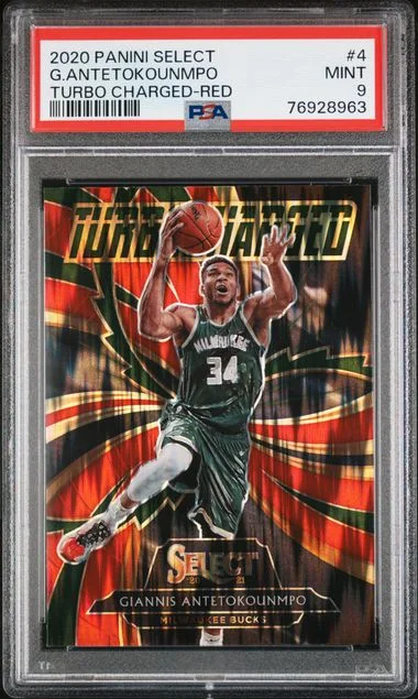 2020 Panini Select Giannis Antetokounmpo Turbo Charged #4 card image