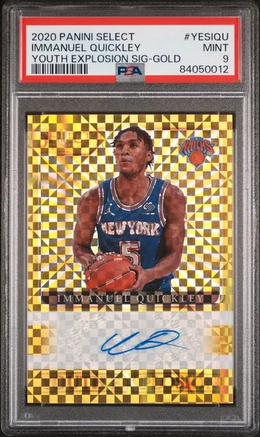 2020 Panini Select Immanuel Quickley Youth Explosion Signatures Gold #YES-IQU card image