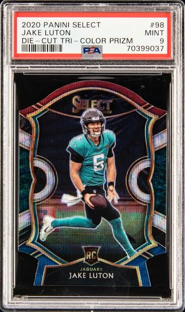 2020 Panini Select Jake Luton Die-Cut Tri-Color Prizm #98 card image
