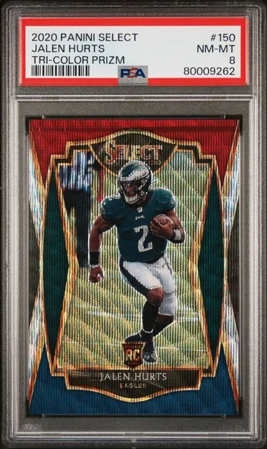 2020 Panini Select Jalen Hurts White Prizm #150 card image