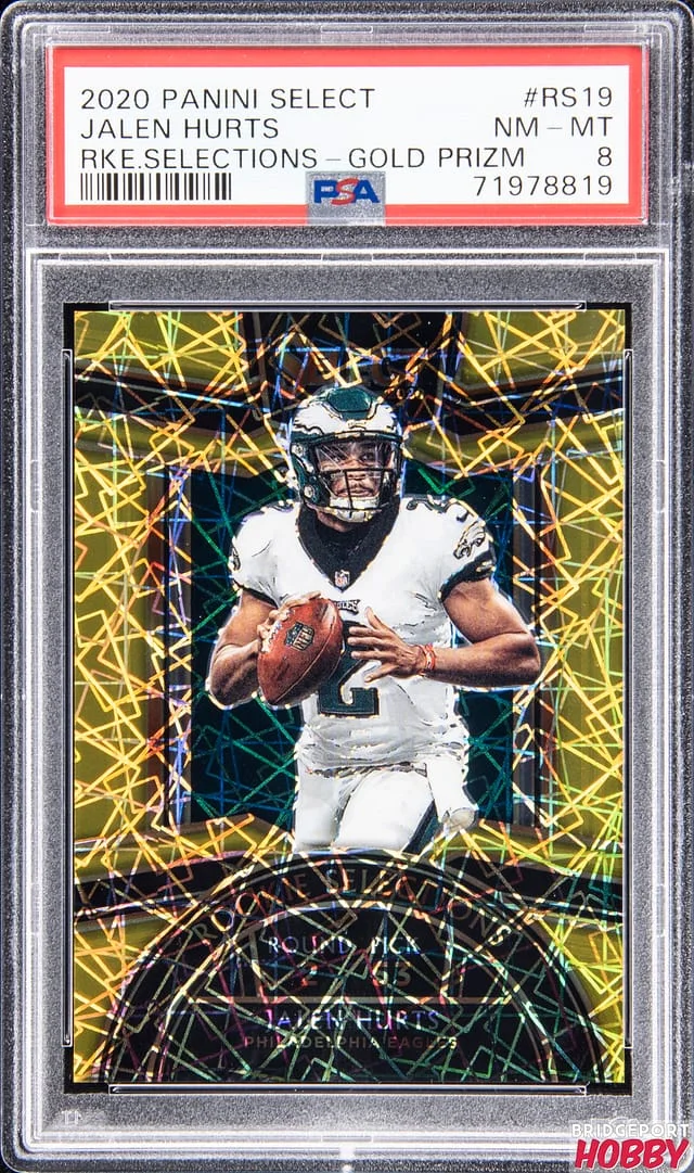 2020 Panini Select Jalen Hurts Selections Gold Prizm #RS19 card image
