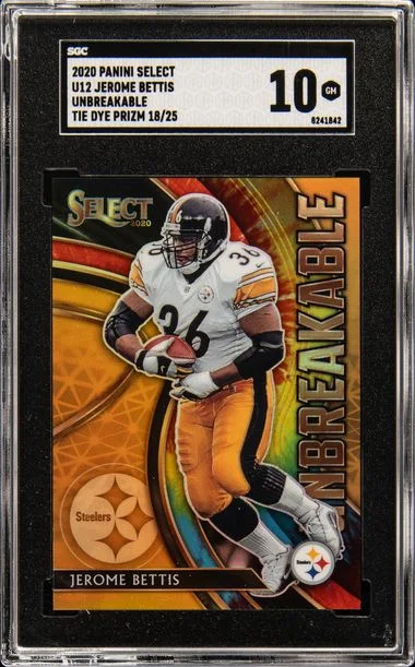 2020 Panini Select Jerome Bettis Unbreakable Tie-Dye Prizm #U12 card image