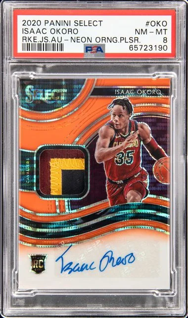 2020 Panini Select Jersey Autographs Neon Orange Pulsar Oko Isaac Okoro #no-number card image