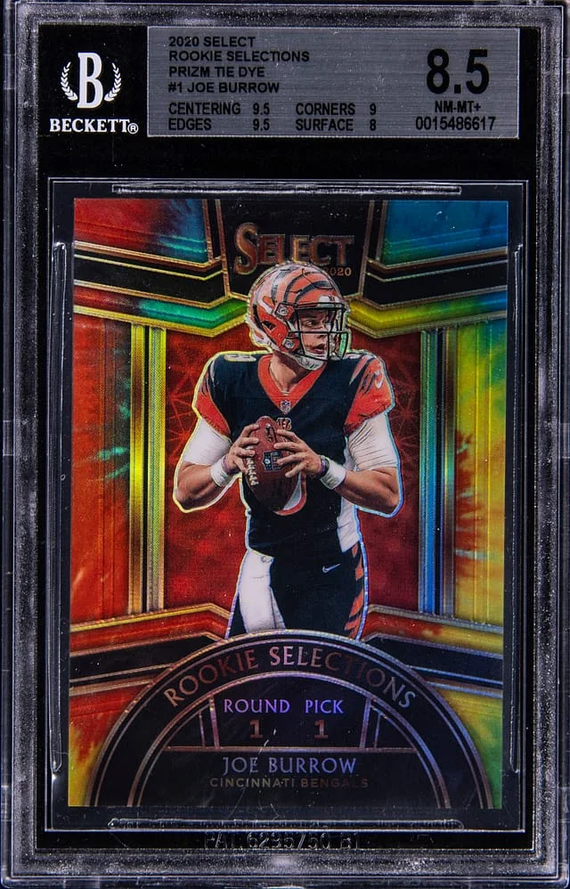 2020 Panini Select Joe Burrow Selections Tie-Dye #1 card image