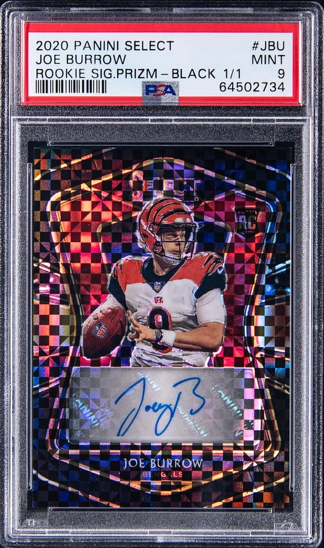 2020 Panini Select Joe Burrow Signatures Prizm Light Blue #RS-JBU card image