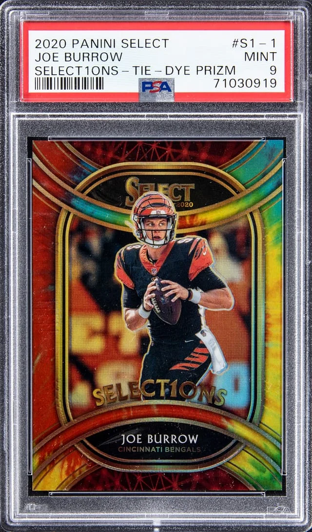 2020 Panini Select Joe Burrow Selections Tie Dye Prizm #SI-1 card image