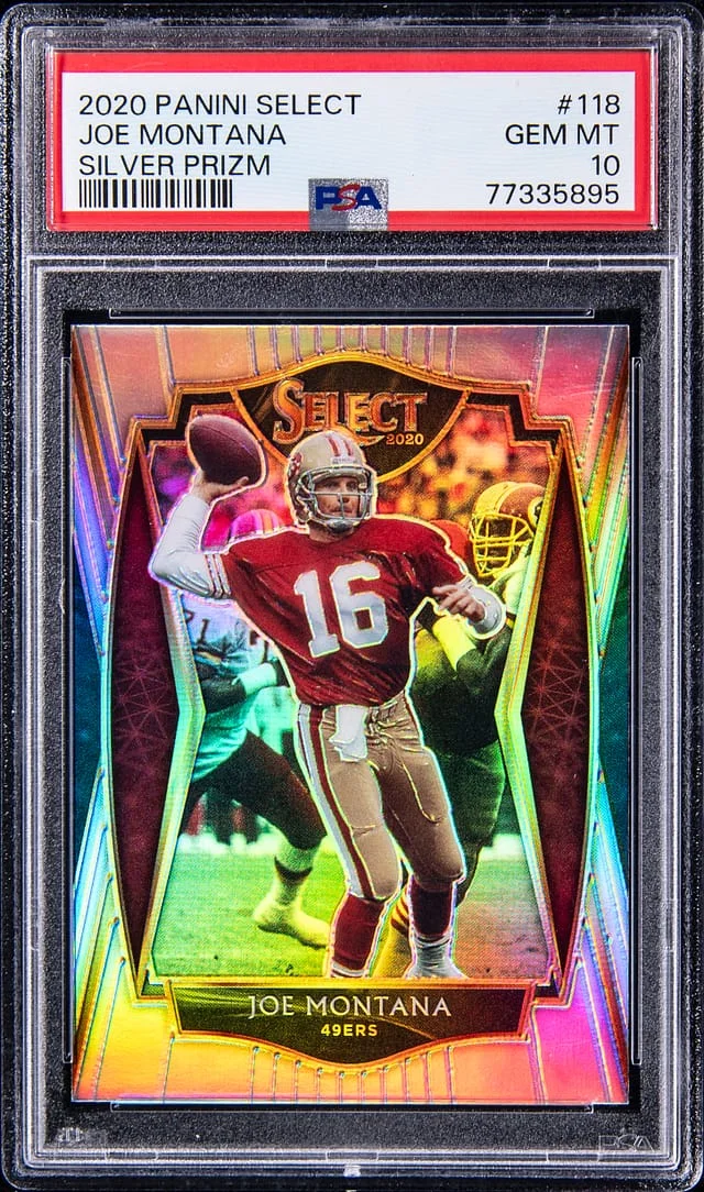 2020 Panini Select Joe Montana Silver Prizm #118 card image