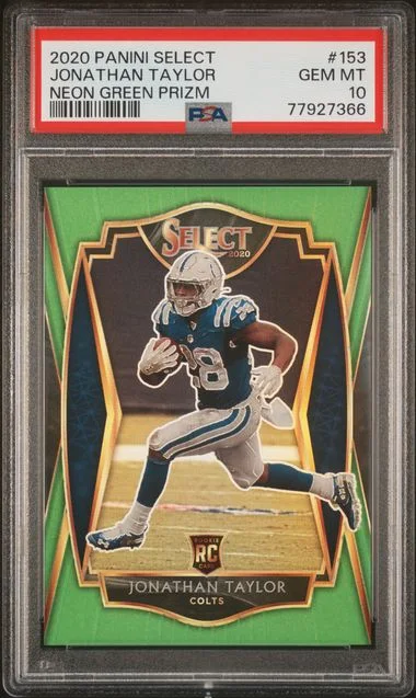 2020 Panini Select Jonathan Taylor Die-Cut Tri-Color Prizm #153 card image