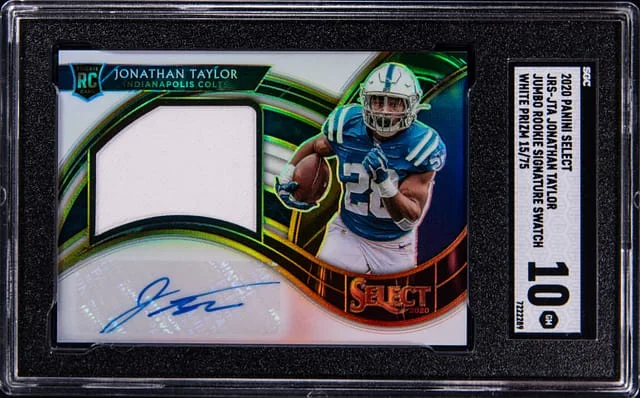 2020 Panini Select Jonathan Taylor Jumbo Signature Swatch #JRS-JTA card image