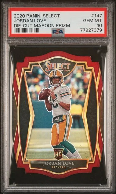 2020 Panini Select Jordan Love Die-Cut Maroon Prizm #147 card image