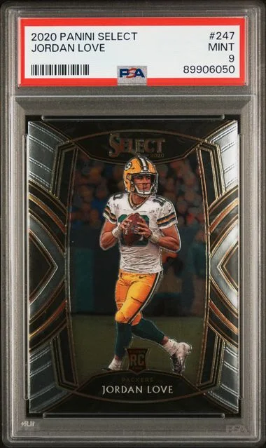 2020 Panini Select Jordan Love Die-Cut Neon Green Prizm #247 card image