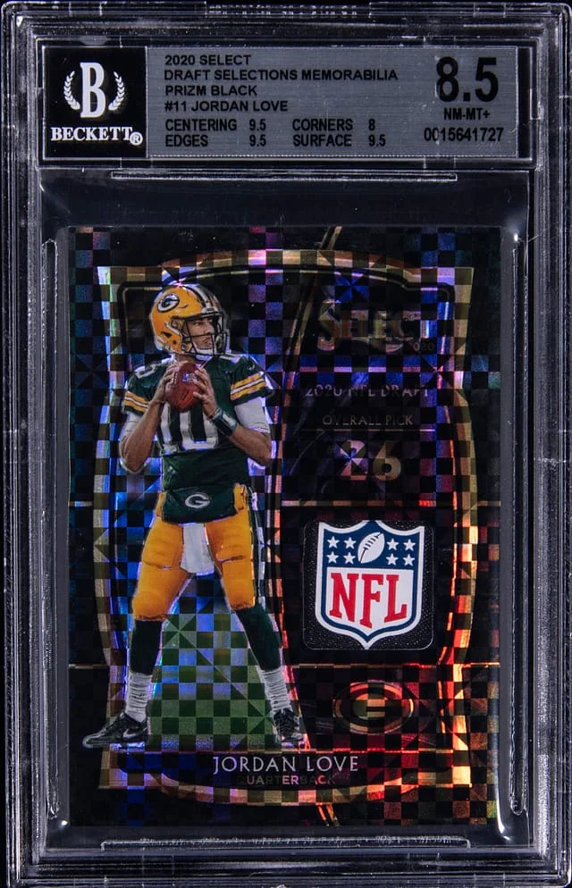 2020 Panini Select Jordan Love Draft Selections Memorabilia Prizm Black #DS-JLO card image