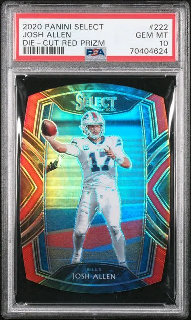 2020 Panini Select Josh Allen Die-Cut Red Prizm #222 card image