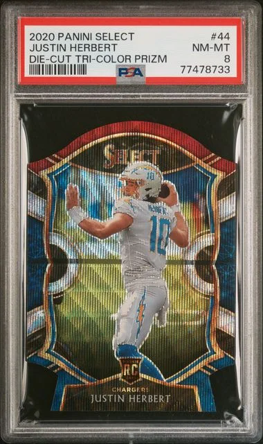 2020 Panini Select Justin Herbert Silver Prizm #44 card image