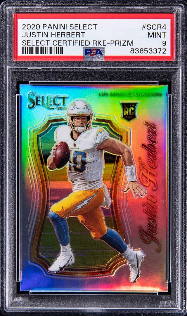 2020 Panini Select Justin Herbert Certified Tie-Dye Prizm #SCR-4 card image