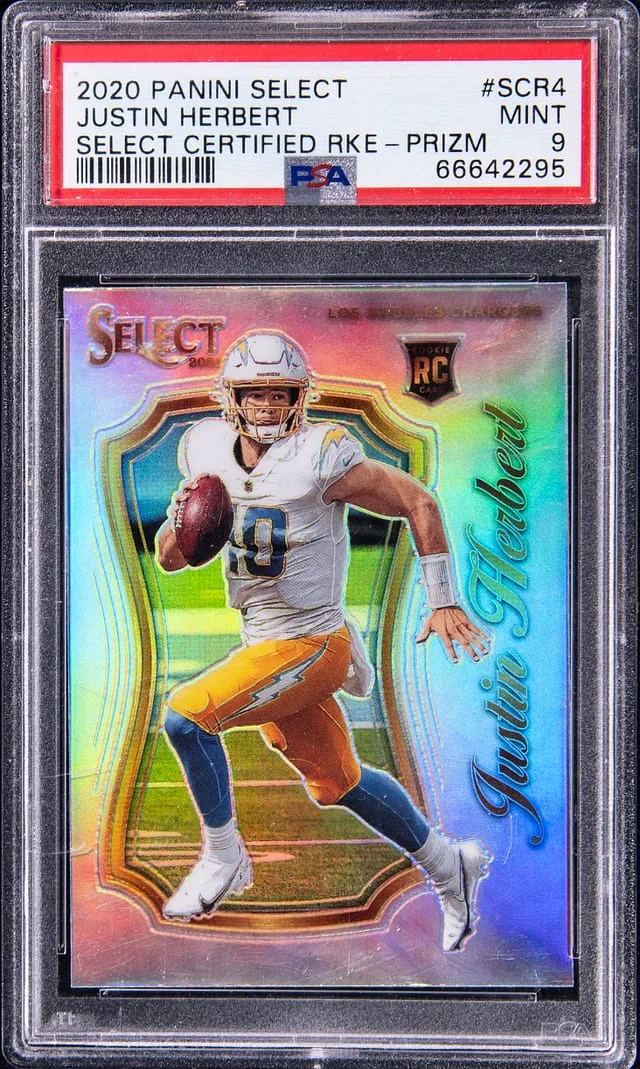 2020 Panini Select Justin Herbert Select Certified Rookies Prizm #SCR4 card image