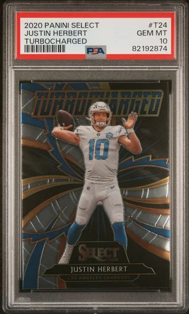 2020 Panini Select Justin Herbert Turbocharged #T24 card image