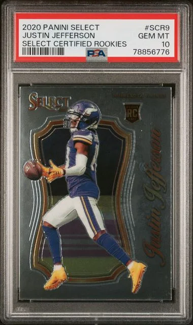 2020 Panini Select Justin Jefferson Select Certified Rookies #Scr9 card image