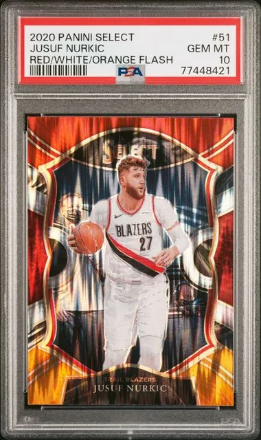 2020 Panini Select Jusuf Nurkic Red/White/Orange Flash #51 card image