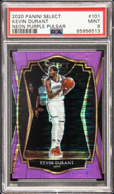 2020 Panini Select Kevin Durant Blue/White/Purple Cracked Ice #101 card image