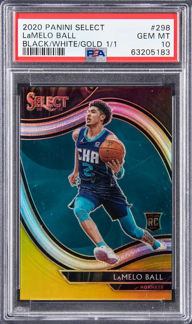 2020 Panini Select LaMelo Ball Black/White/Gold #298 card image