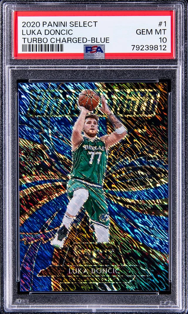 2020 Panini Select Luka Doncic Turbo Charged Blue #1 card image