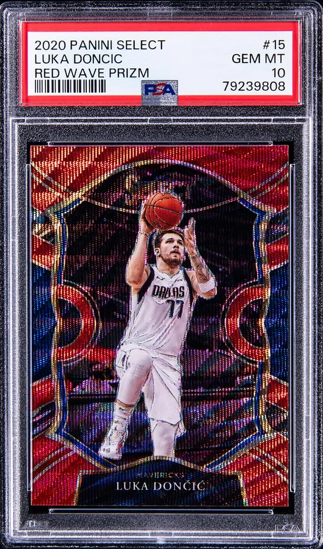 2020 Panini Select Luka Doncic Red Wave Prizm #15 card image