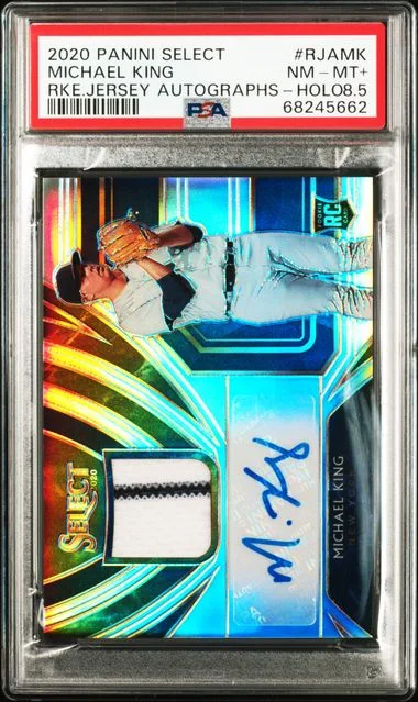 2020 Panini Select Michael King Jersey Autographs Holo #RJA-MK card image