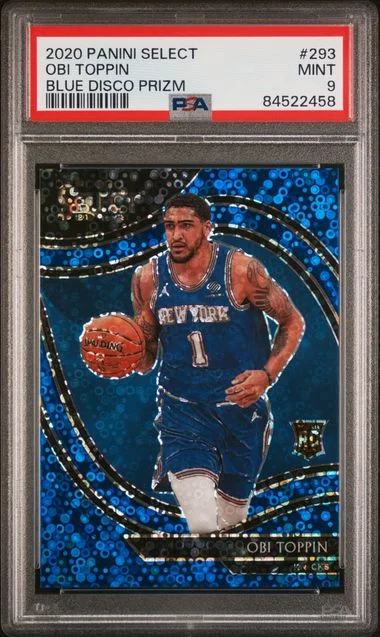 2020 Panini Select Obi Toppin Blue Disco Prizm #293 card image
