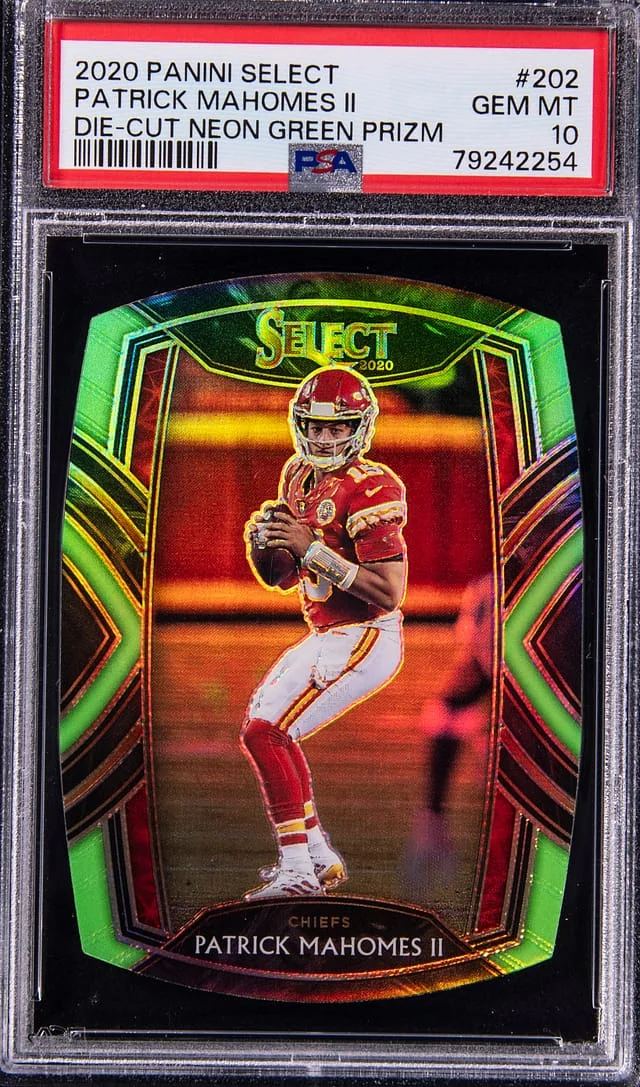 2020 Panini Select Patrick Mahomes II Die-Cut Orange Prizm #202 card image