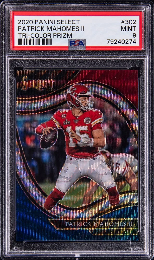 2020 Panini Select Patrick Mahomes II Die-Cut Orange Prizm #302 card image