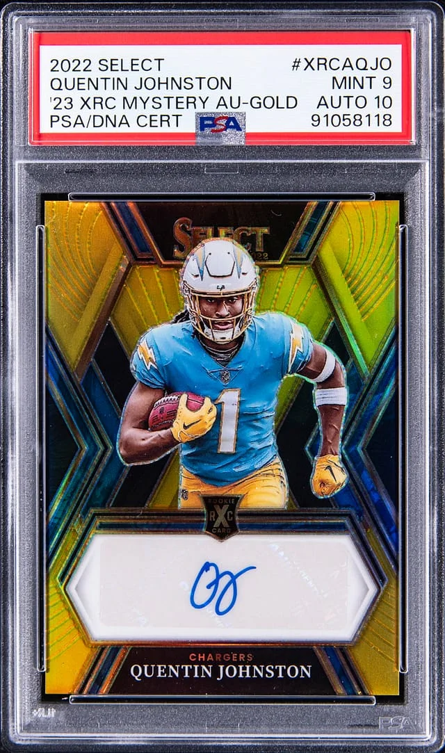 2020 Panini Select Quentin Johnston 2023 XRC Mystery Autograph Gold #XRCA-QJO card image