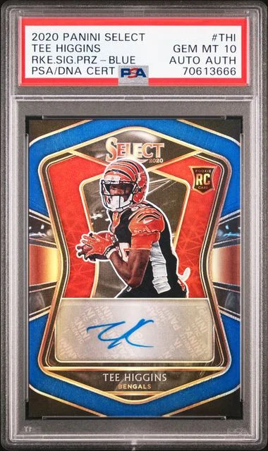 2020 Panini Select Signatures Blue Thi Tee Higgins #no-number card image
