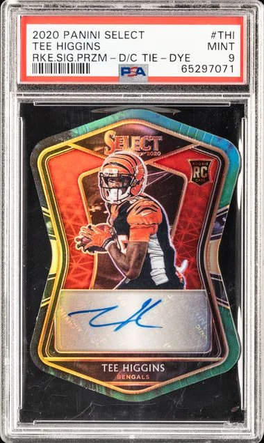 2020 Panini Select Signatures Die-Cut Tie-Dye Thi Tee Higgins #no-number card image