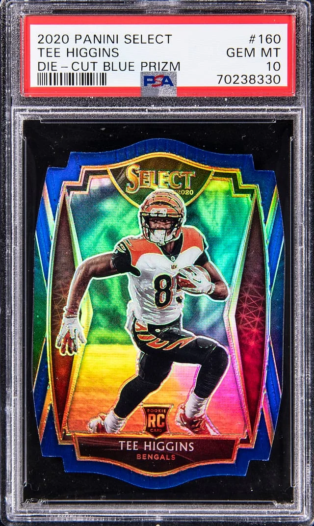 2020 Panini Select Tee Higgins Die Cut Blue #160 card image