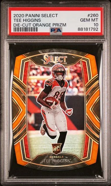 2020 Panini Select Tee Higgins Die-Cut Orange Prizm #260 card image