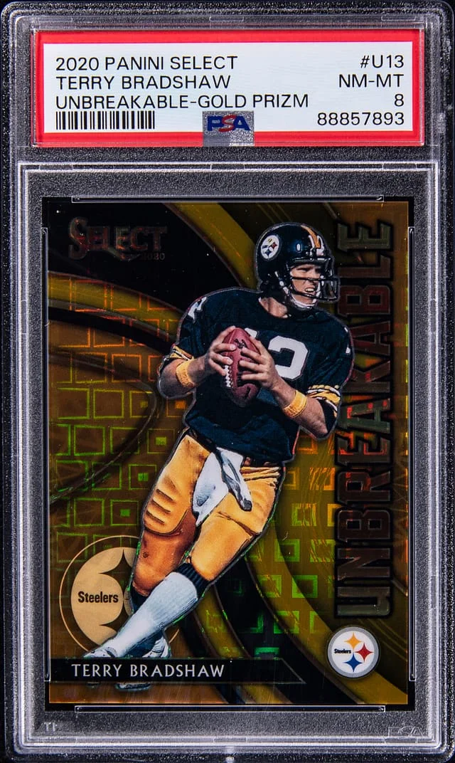2020 Panini Select Terry Bradshaw Unbreakable Gold Prizm #U13 card image