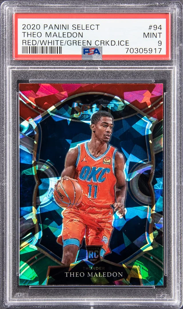 2020 Panini Select Theo Maledon Red/White/Green Cracked Ice #94 card image