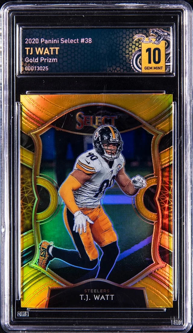 2020 Panini Select TJ Watt Gold Prizm #38 card image