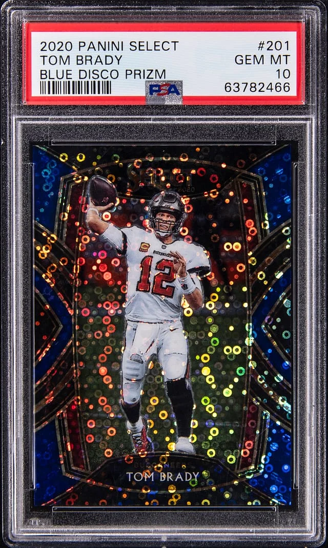 2020 Panini Select Tom Brady Blue Disco Prizm #201 card image