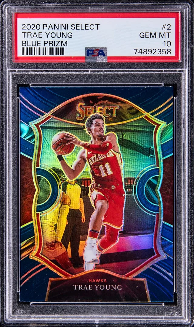 2020 Panini Select Trae Young Blue Prizm #2 card image