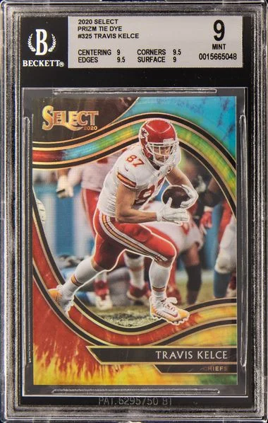 2020 Panini Select Travis Kelce Prizm Tie Dye #325 card image