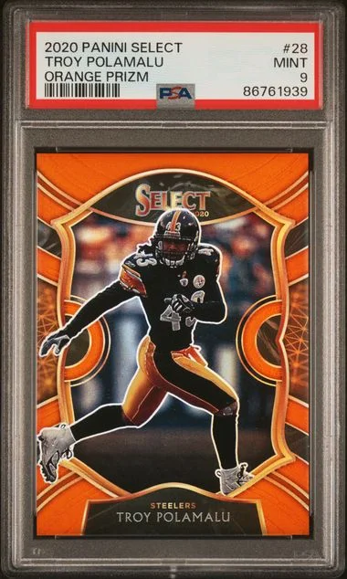 2020 Panini Select Troy Polamalu Orange Prizm #28 card image
