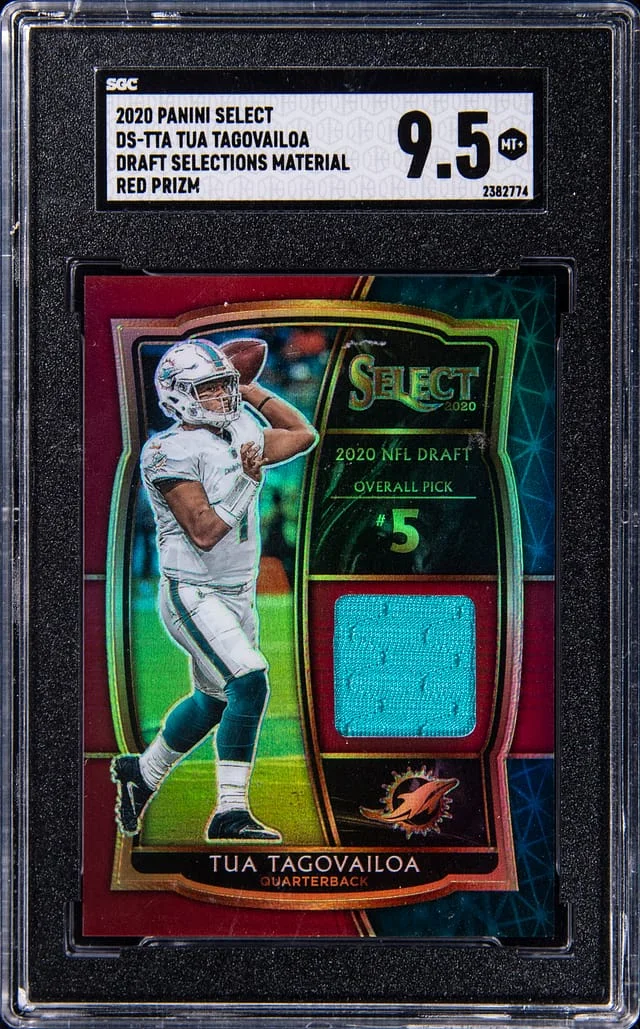 2020 Panini Select Tua Tagovailoa Draft Selections Memorabilia Prizm Tie-Dye #DS-TTA card image
