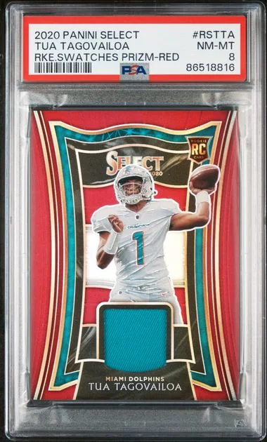 2020 Panini Select Tua Tagovailoa Swatches Prizm Red #RS-TTA card image