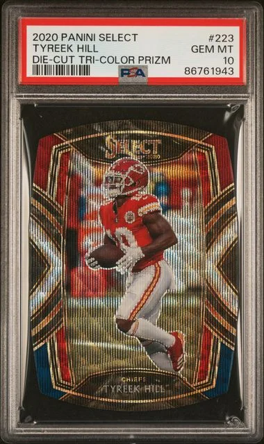 2020 Panini Select Tyreek Hill Die-Cut Tri-Color Prizm #223 card image