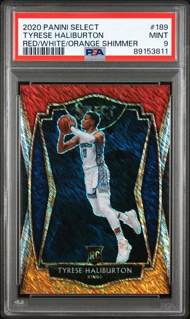 2020 Panini Select Tyrese Haliburton Red/White/Orange Shimmer #189 card image