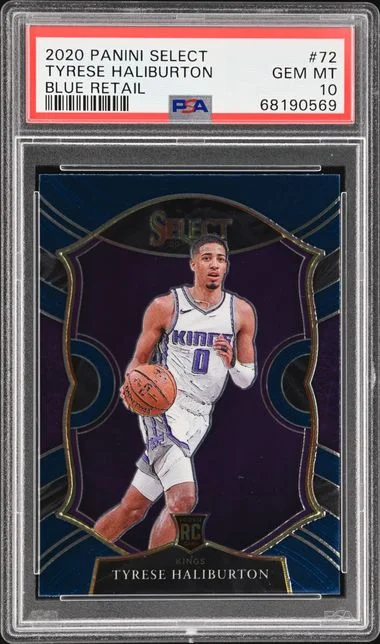 2020 Panini Select Tyrese Haliburton Blue Retail #72 card image