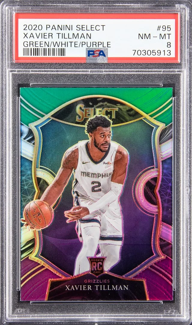 2020 Panini Select Xavier Tillman Green/White/Purple #95 card image
