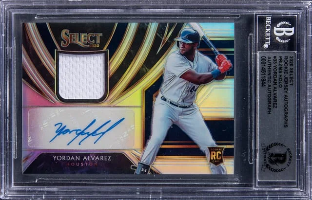 2020 Panini Select Yordan Alvarez Jersey Autographs Prizms Holo #RJA-YA card image